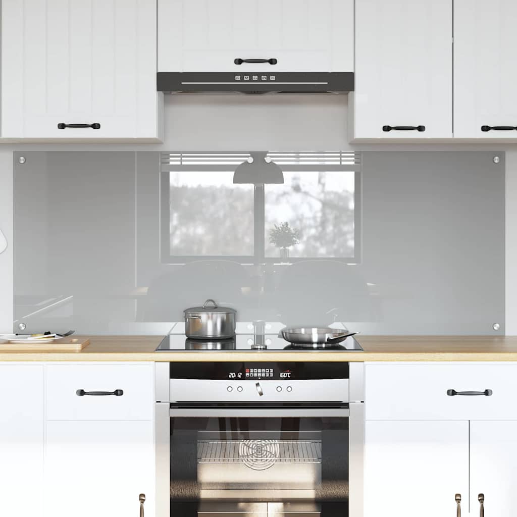 Vidaxxl crédence de cuisine 2 pcs gris clair 80 x 60 cm verre trempé