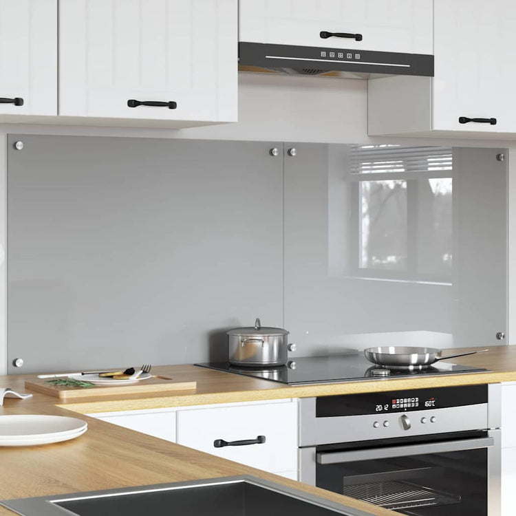 Vidaxxl crédence de cuisine 2 pcs gris clair 80 x 60 cm verre trempé