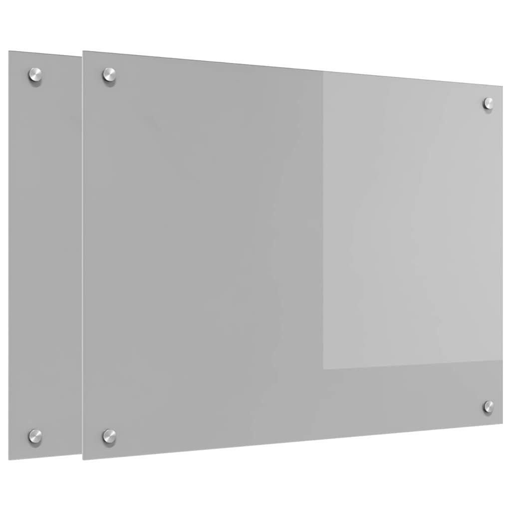 Vidaxxl crédence de cuisine 2 pcs gris clair 80 x 60 cm verre trempé