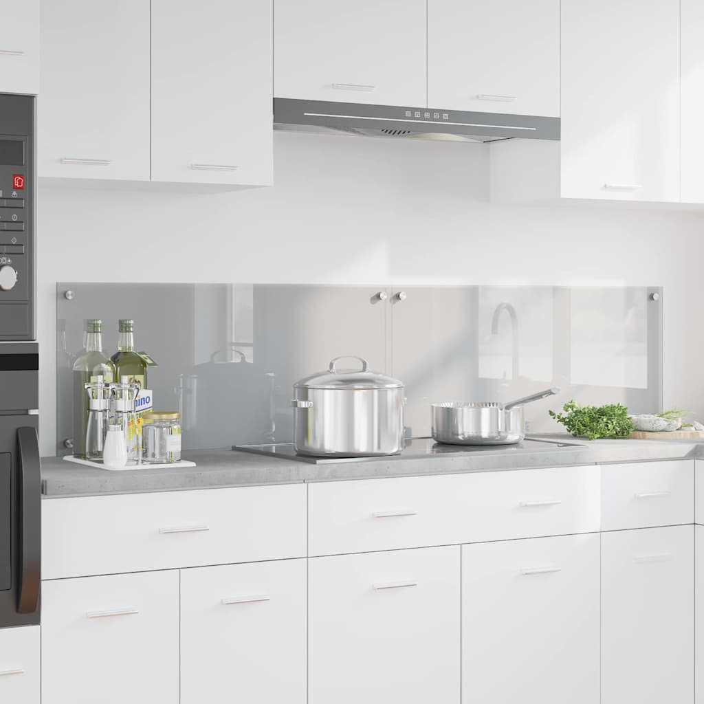 Vidaxxl crédence de cuisine 2 pcs gris clair 90 x 40 cm verre trempé