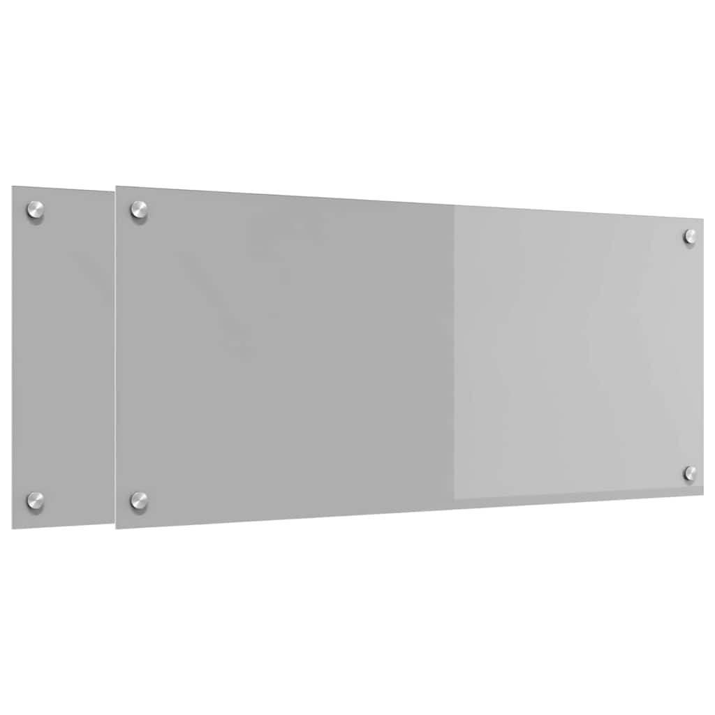 Vidaxxl crédence de cuisine 2 pcs gris clair 90 x 40 cm verre trempé