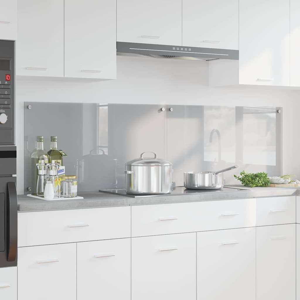 Vidaxxl crédence de cuisine 2 pcs gris clair 90 x 50 cm verre trempé