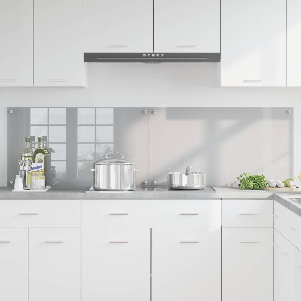 Vidaxxl crédence de cuisine 2 pcs gris clair 90 x 50 cm verre trempé