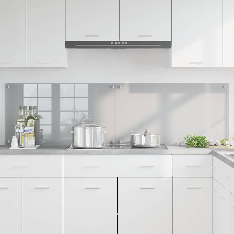 Vidaxxl crédence de cuisine 2 pcs gris clair 90 x 50 cm verre trempé
