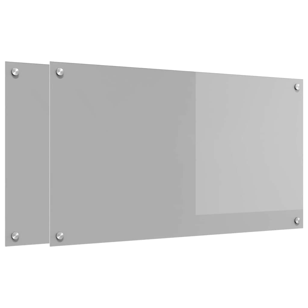 Vidaxxl crédence de cuisine 2 pcs gris clair 90 x 50 cm verre trempé