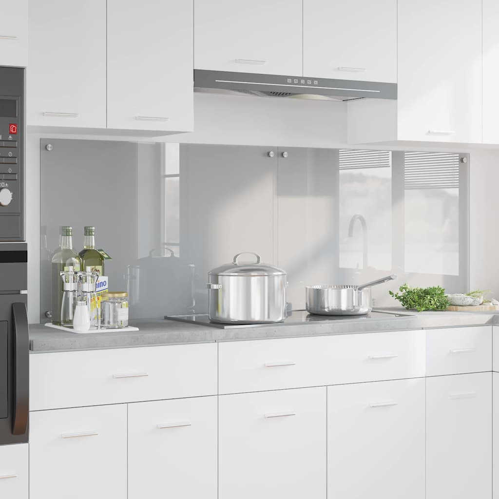Vidaxxl crédence de cuisine 2 pcs gris clair 90 x 60 cm verre trempé