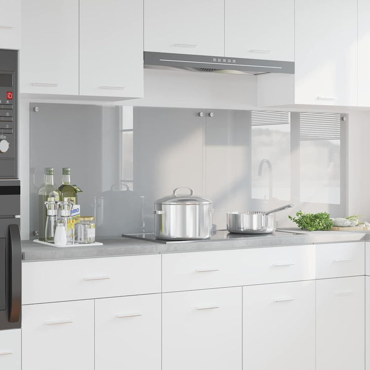 Vidaxxl crédence de cuisine 2 pcs gris clair 90 x 60 cm verre trempé