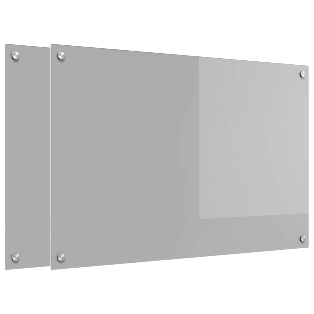 Vidaxxl crédence de cuisine 2 pcs gris clair 90 x 60 cm verre trempé