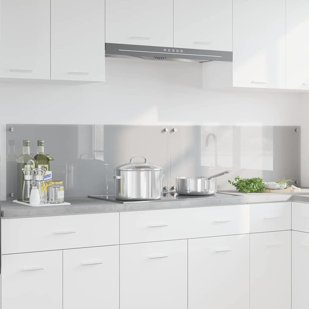 Vidaxxl crédence de cuisine 2 pcs gris clair 100 x 40 cm verre trempé