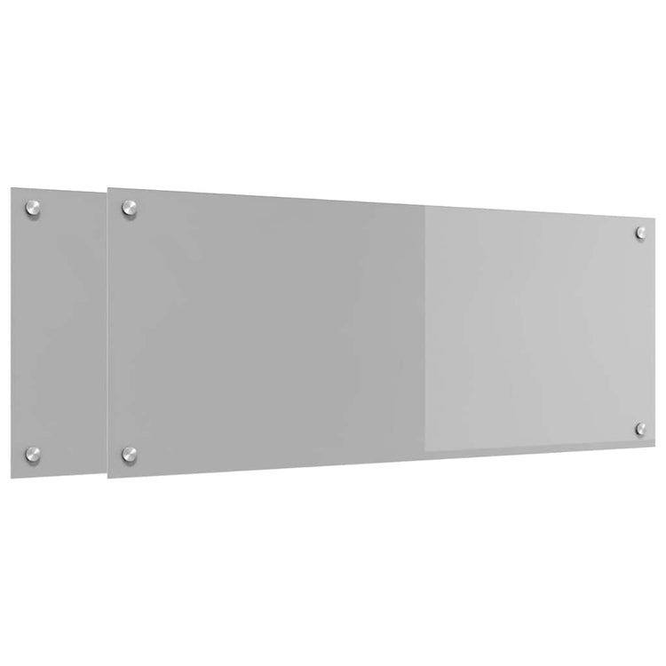 Vidaxxl crédence de cuisine 2 pcs gris clair 100 x 40 cm verre trempé