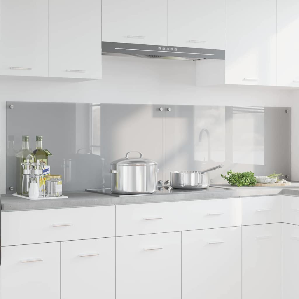 Vidaxxl crédence de cuisine 2 pcs gris clair 100 x 50 cm verre trempé