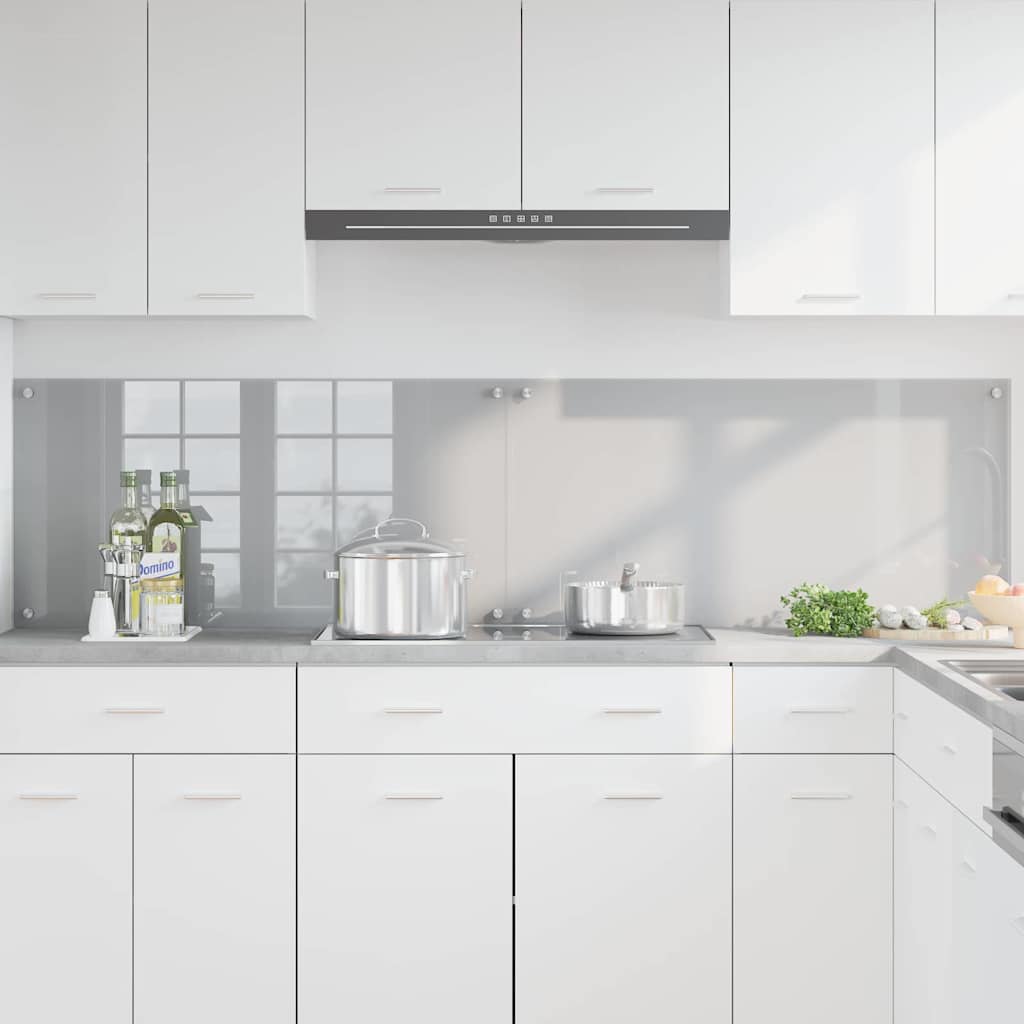 Vidaxxl crédence de cuisine 2 pcs gris clair 100 x 50 cm verre trempé