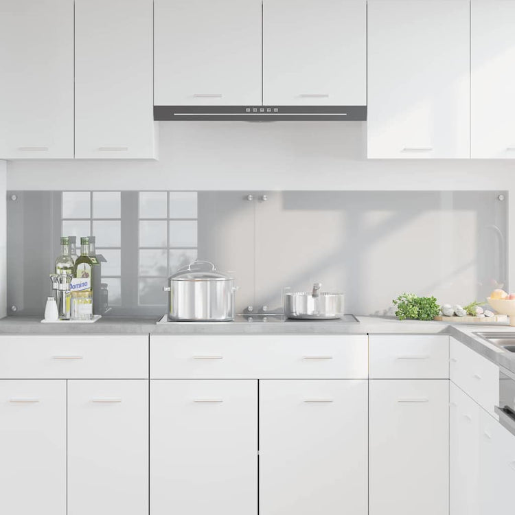 Vidaxxl crédence de cuisine 2 pcs gris clair 100 x 50 cm verre trempé