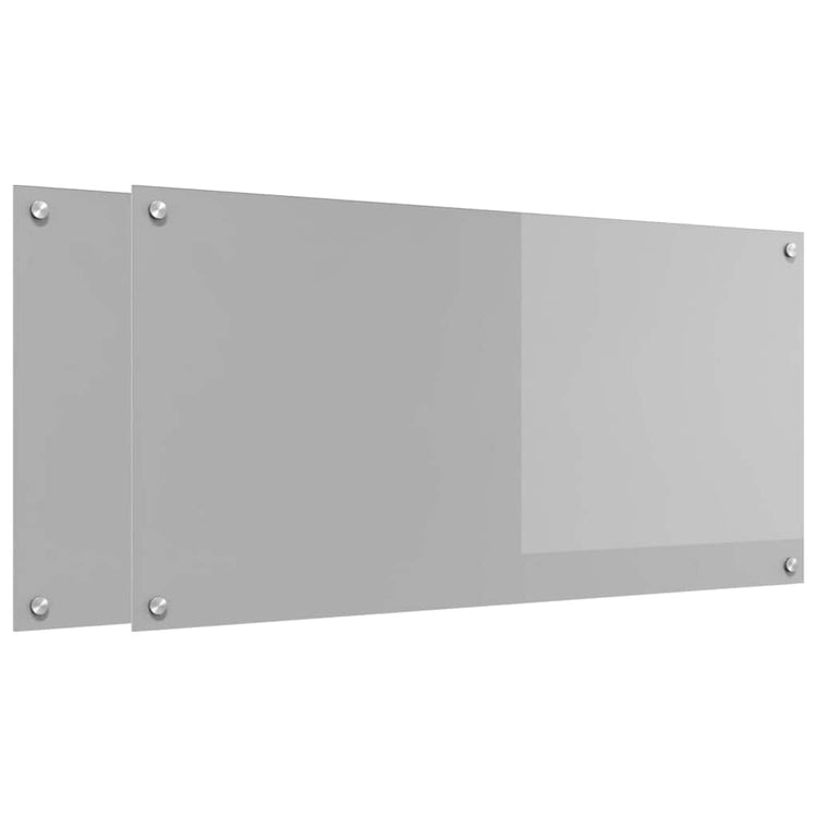 Vidaxxl crédence de cuisine 2 pcs gris clair 100 x 50 cm verre trempé
