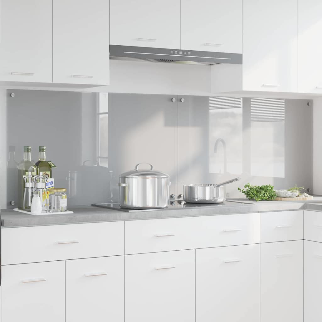 Vidaxxl crédence de cuisine 2 pcs gris clair 100 x 60 cm verre trempé