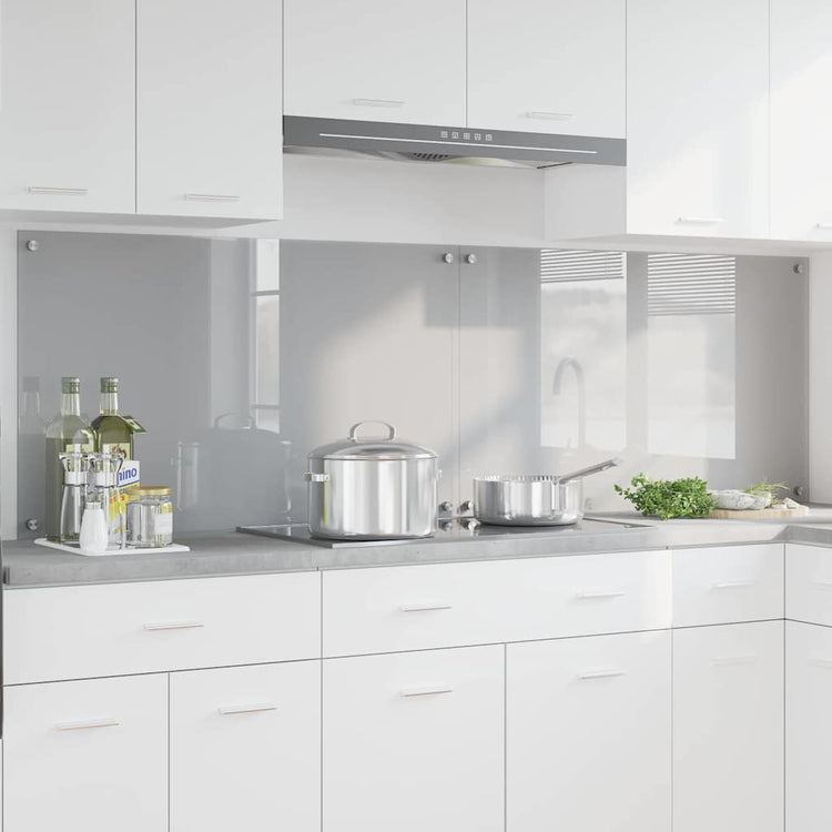 Vidaxxl crédence de cuisine 2 pcs gris clair 100 x 60 cm verre trempé