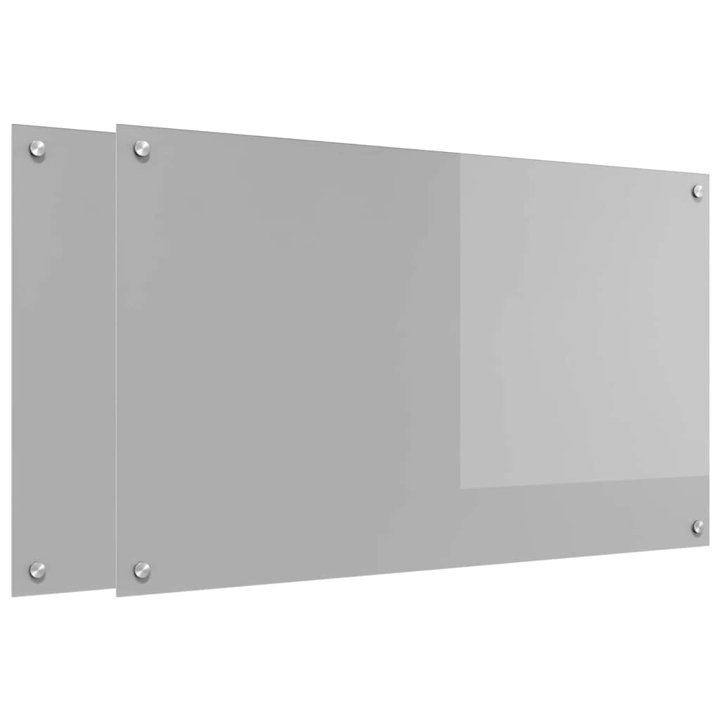 Vidaxxl crédence de cuisine 2 pcs gris clair 100 x 60 cm verre trempé