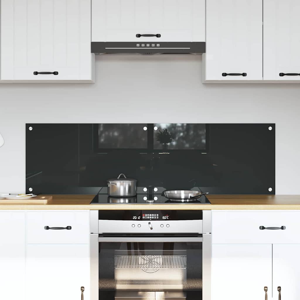 Vidaxxl crédence de cuisine 2 pcs gris foncé 70 x 40 cm verre trempé