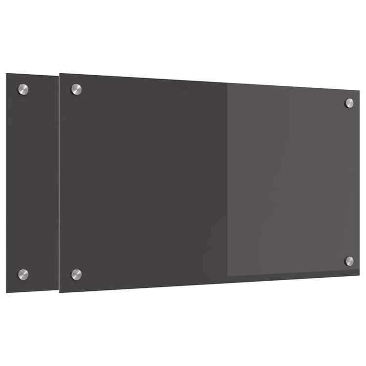 Vidaxxl crédence de cuisine 2 pcs gris foncé 70 x 40 cm verre trempé