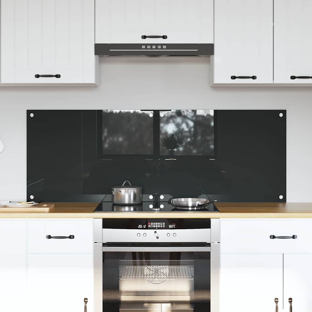 Vidaxxl crédence de cuisine 2 pcs gris foncé 70 x 50 cm verre trempé