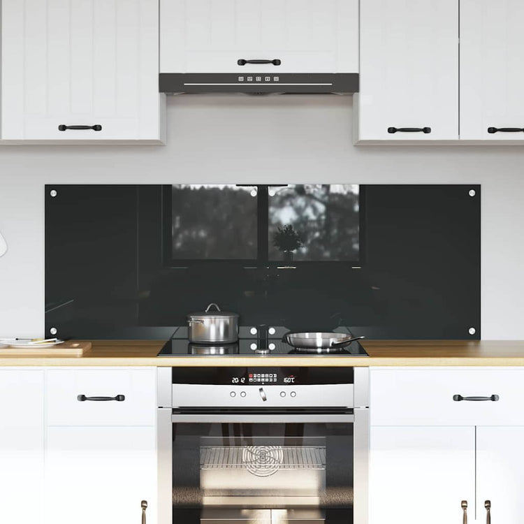 Vidaxxl crédence de cuisine 2 pcs gris foncé 70 x 50 cm verre trempé