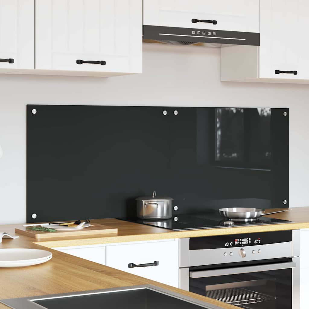 Vidaxxl crédence de cuisine 2 pcs gris foncé 70 x 50 cm verre trempé