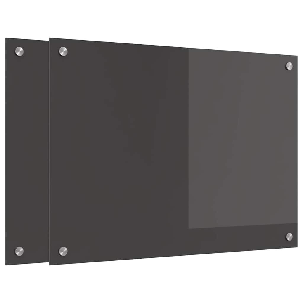 Vidaxxl crédence de cuisine 2 pcs gris foncé 70 x 50 cm verre trempé