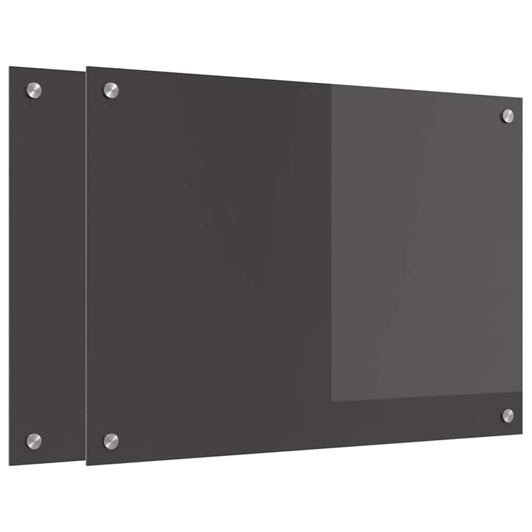 Vidaxxl crédence de cuisine 2 pcs gris foncé 70 x 50 cm verre trempé