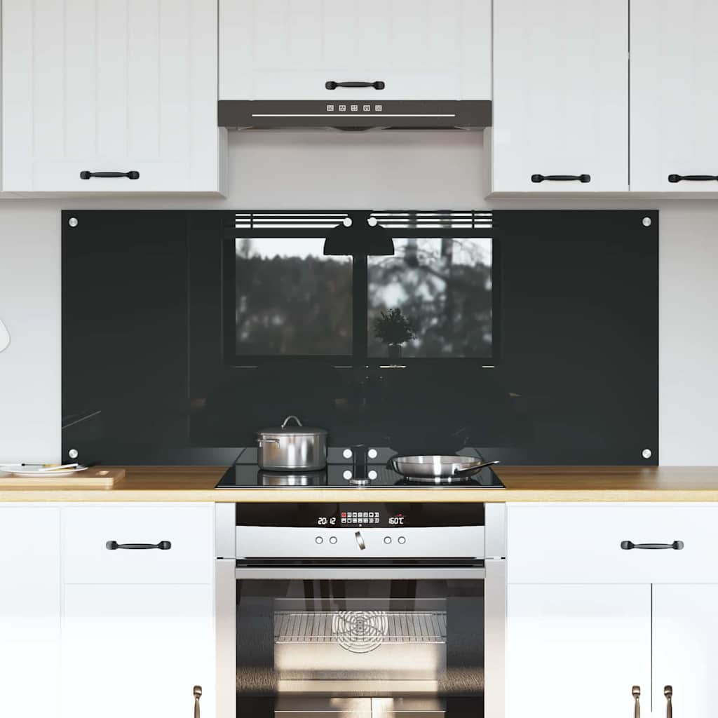 Vidaxxl crédence de cuisine 2 pcs gris foncé 70 x 60 cm verre trempé
