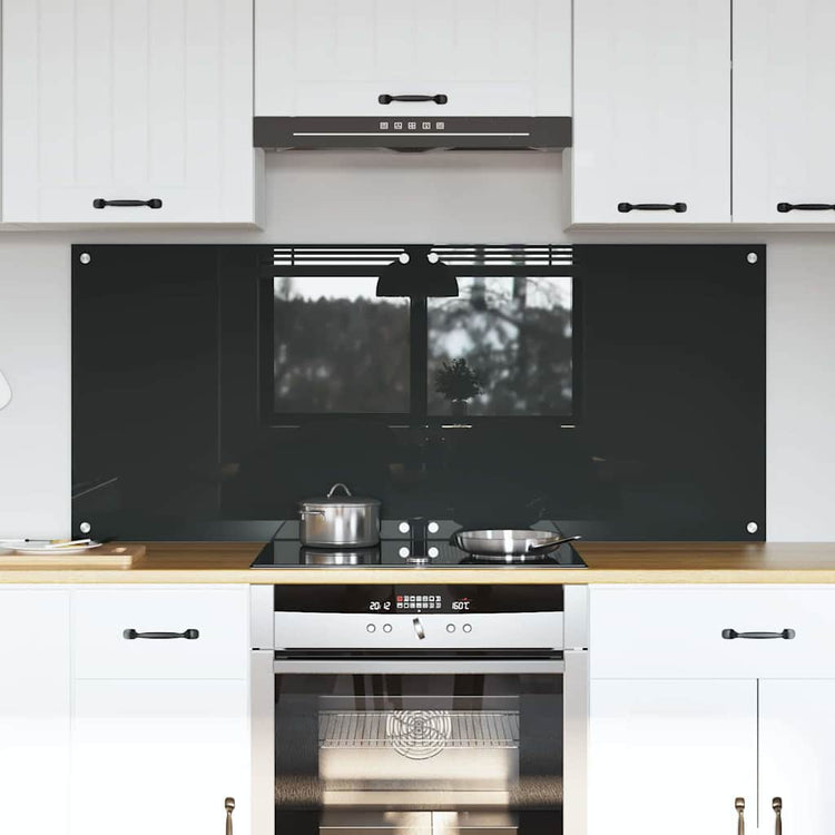 Vidaxxl crédence de cuisine 2 pcs gris foncé 70 x 60 cm verre trempé