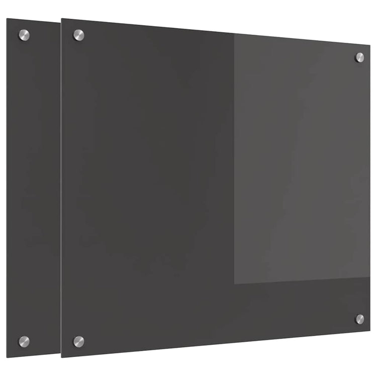 Vidaxxl crédence de cuisine 2 pcs gris foncé 70 x 60 cm verre trempé