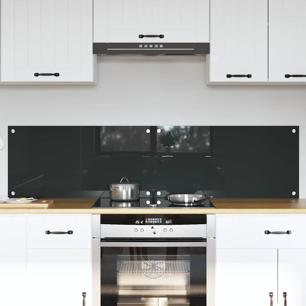 Vidaxxl crédence de cuisine 2 pcs gris foncé 80 x 40 cm verre trempé