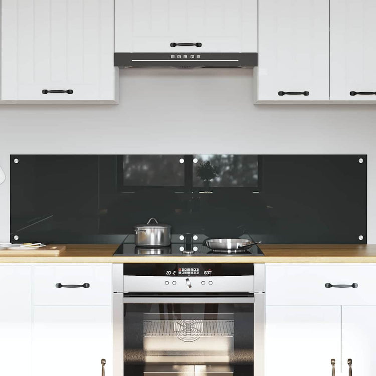 Vidaxxl crédence de cuisine 2 pcs gris foncé 80 x 40 cm verre trempé