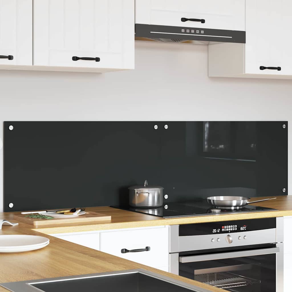 Vidaxxl crédence de cuisine 2 pcs gris foncé 80 x 40 cm verre trempé