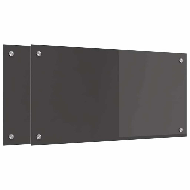 Vidaxxl crédence de cuisine 2 pcs gris foncé 80 x 40 cm verre trempé