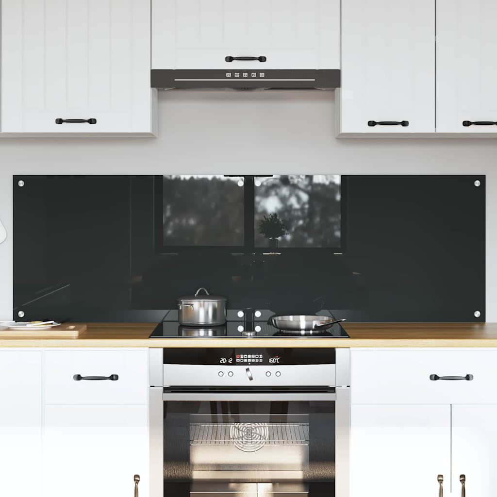 Vidaxxl crédence de cuisine 2 pcs gris foncé 80 x 50 cm verre trempé