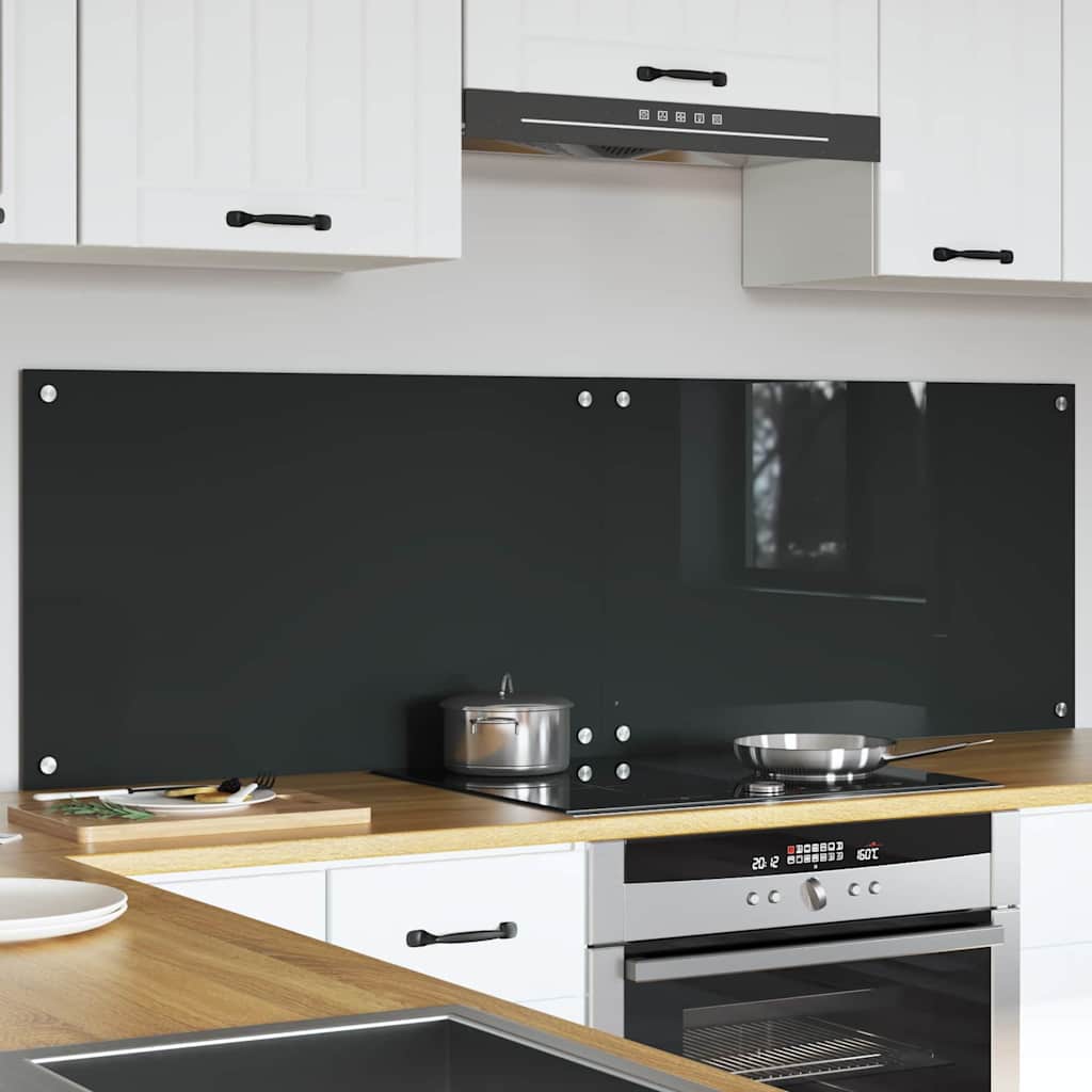 Vidaxxl crédence de cuisine 2 pcs gris foncé 80 x 50 cm verre trempé