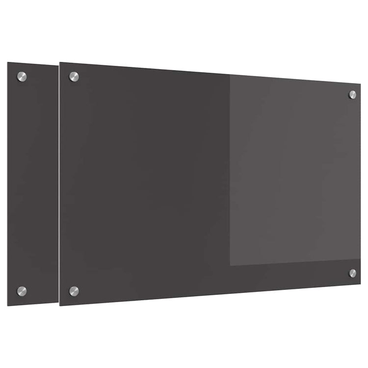 Vidaxxl crédence de cuisine 2 pcs gris foncé 80 x 50 cm verre trempé