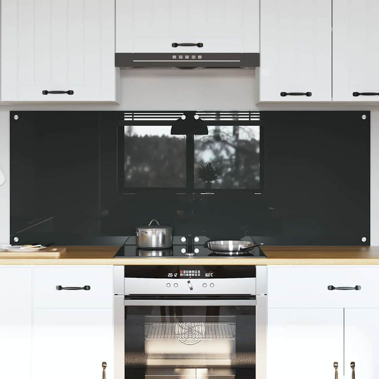 Vidaxxl crédence de cuisine 2 pcs gris foncé 80 x 60 cm verre trempé