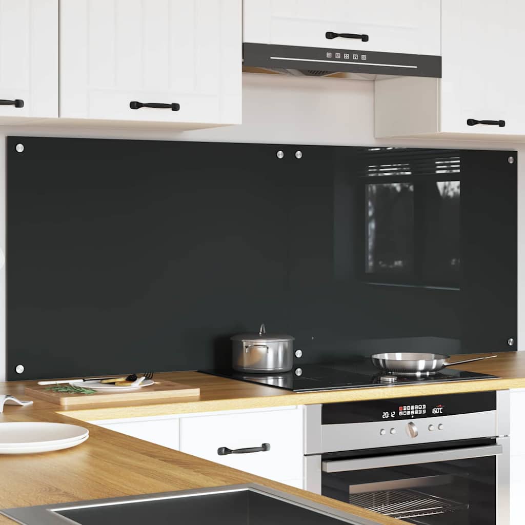 Vidaxxl crédence de cuisine 2 pcs gris foncé 80 x 60 cm verre trempé