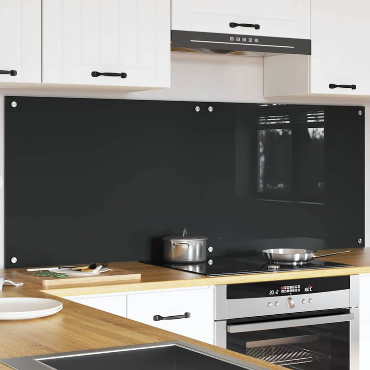 Vidaxxl crédence de cuisine 2 pcs gris foncé 80 x 60 cm verre trempé