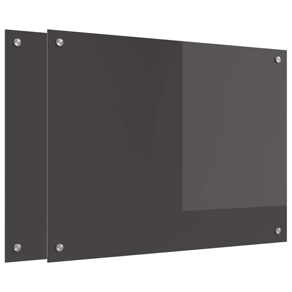 Vidaxxl crédence de cuisine 2 pcs gris foncé 80 x 60 cm verre trempé