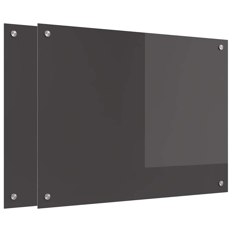Vidaxxl crédence de cuisine 2 pcs gris foncé 80 x 60 cm verre trempé