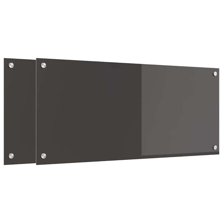 Vidaxxl crédence de cuisine 2 pcs gris foncé 90 x 40 cm verre trempé
