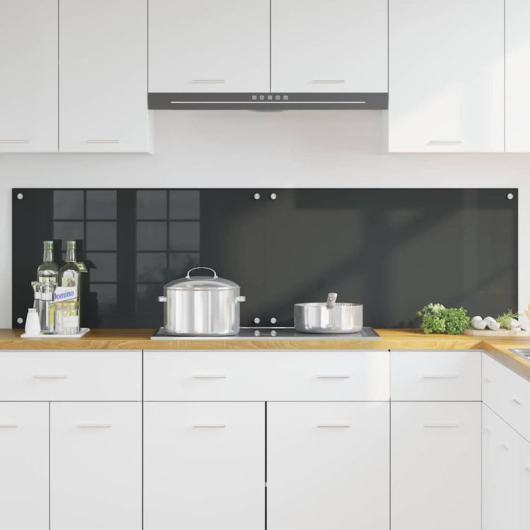 Vidaxxl crédence de cuisine 2 pcs gris foncé 90 x 50 cm verre trempé