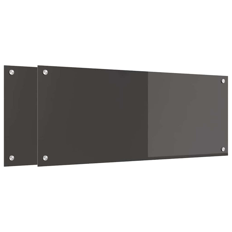 Vidaxxl crédence de cuisine 2 pcs gris foncé 100 x 40 cm verre trempé