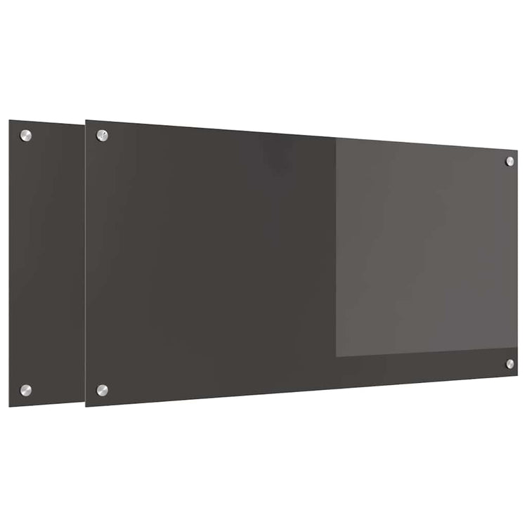 Vidaxxl crédence de cuisine 2 pcs gris foncé 100 x 50 cm verre trempé