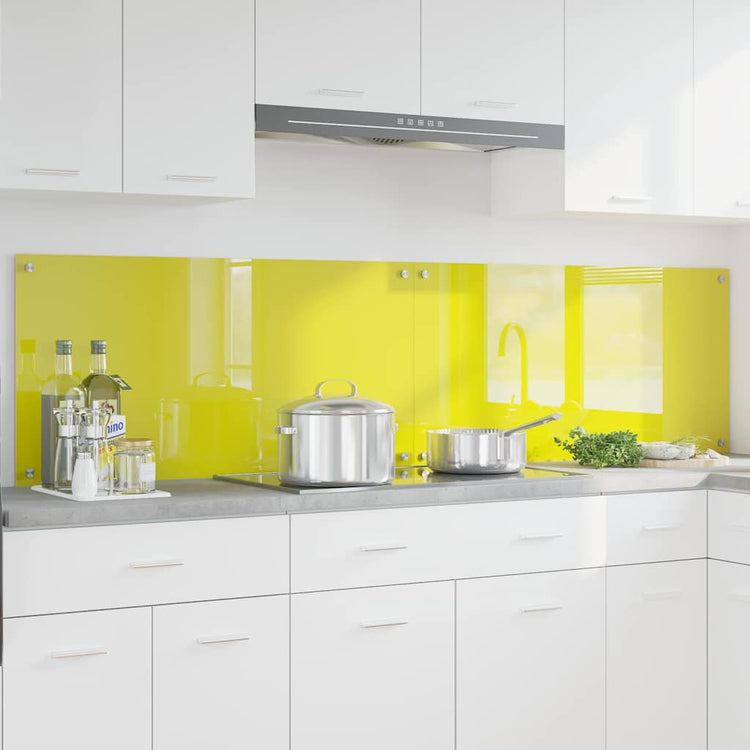 Vidaxxl protection anti-éclaboussures de cuisine 2 pcs jaune 100 x 50 cm verre trempé