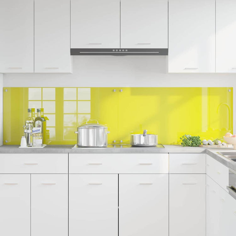 Vidaxxl protection anti-éclaboussures de cuisine 2 pcs jaune 100 x 50 cm verre trempé