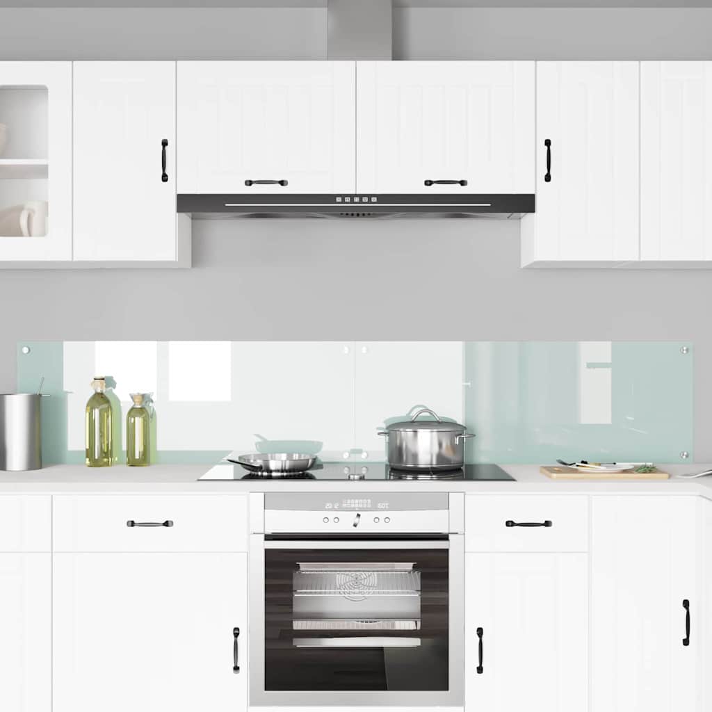 Vidaxxl crédence de cuisine 2 pcs blanc 110 x 40 cm verre trempé